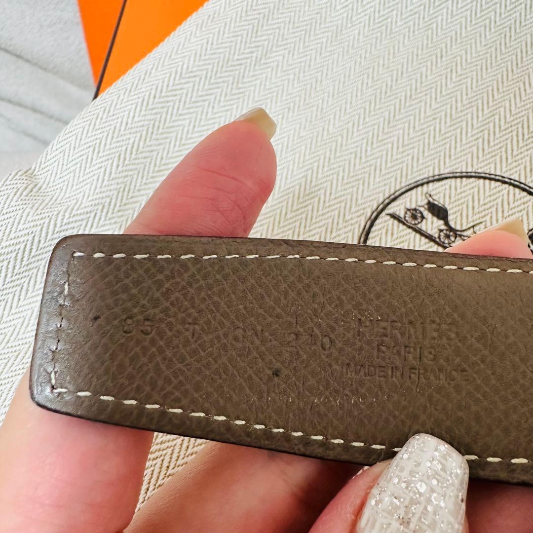 こ*ょ様 エルメス ブラウンレザーベルト H型バックル