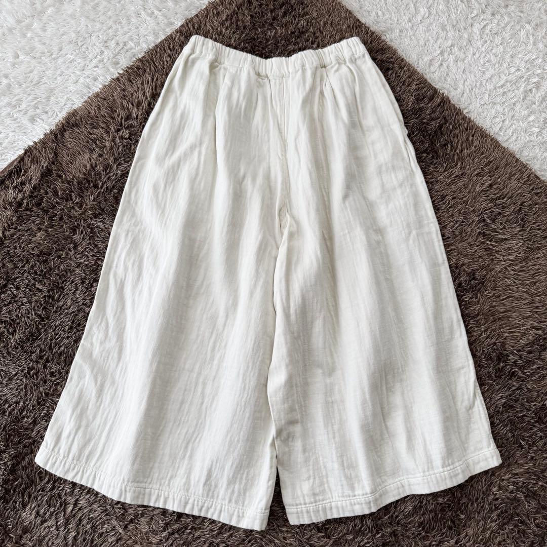未使用 プランテーション コットン ガウチョパンツ ワイドパンツ ウエストゴム