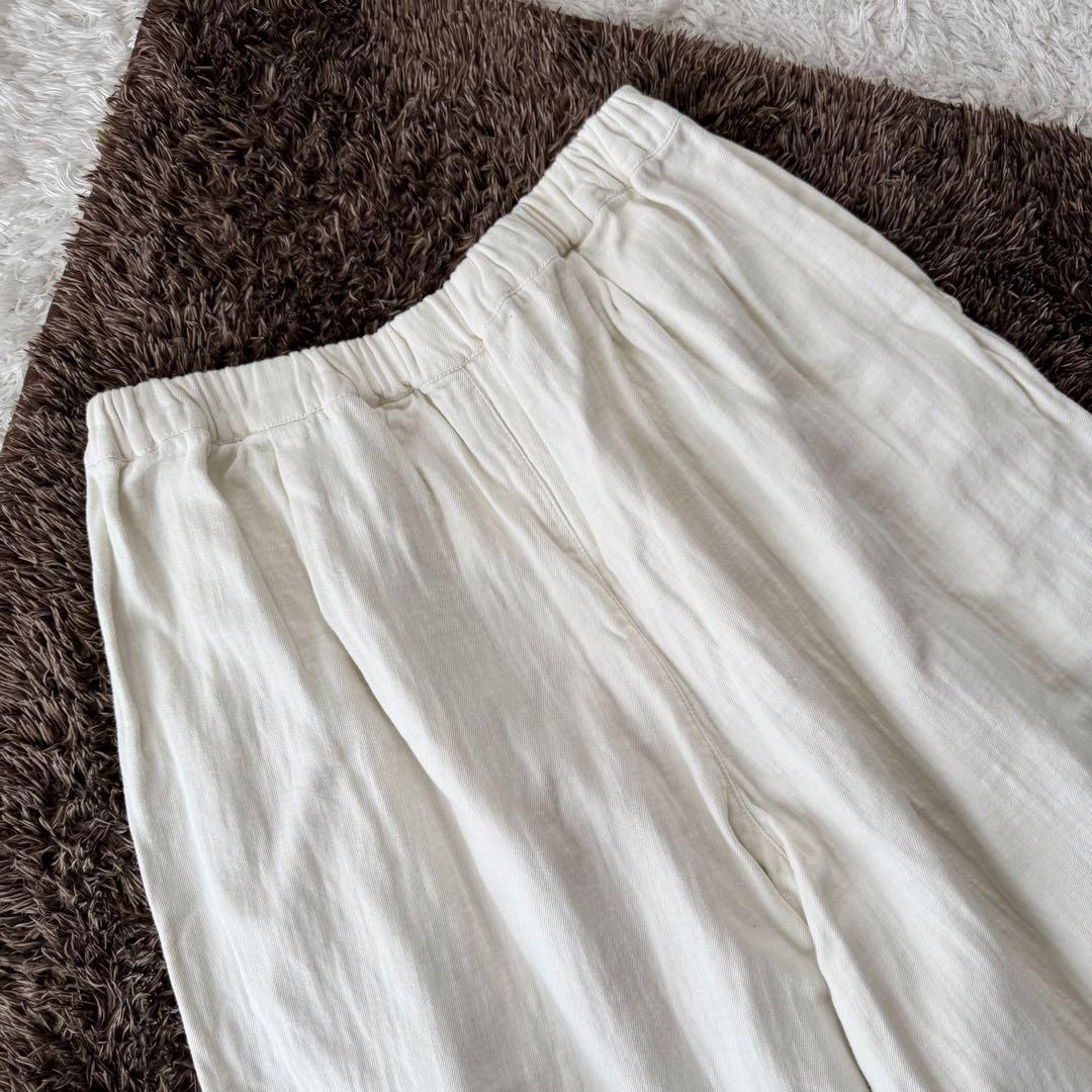 未使用 プランテーション コットン ガウチョパンツ ワイドパンツ ウエストゴム