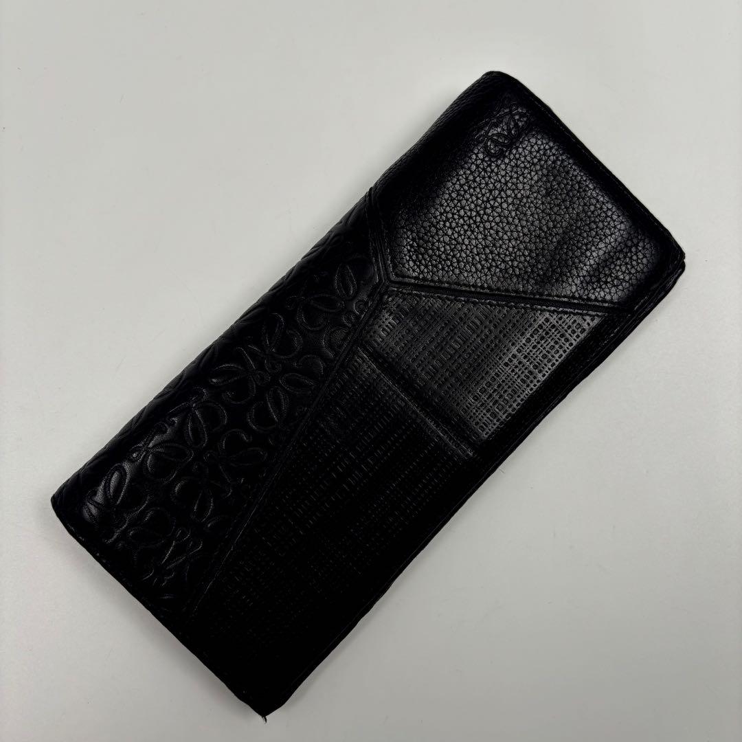✨希少✨　LOEWE ロエベ 長財布　パズル アナグラム 二つ折り財布　ブラック
