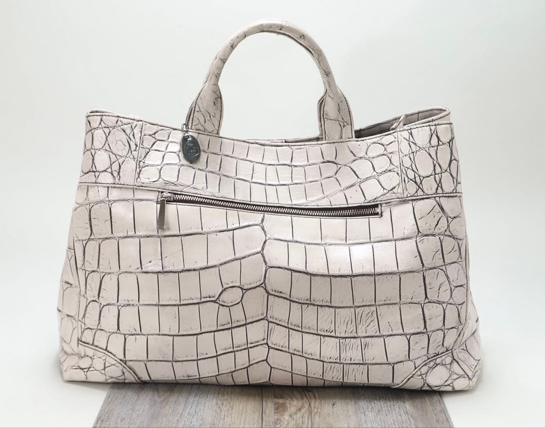 極美品JRA認定　クロコダイル目地染ボストン、トートバッグ、大きめバック