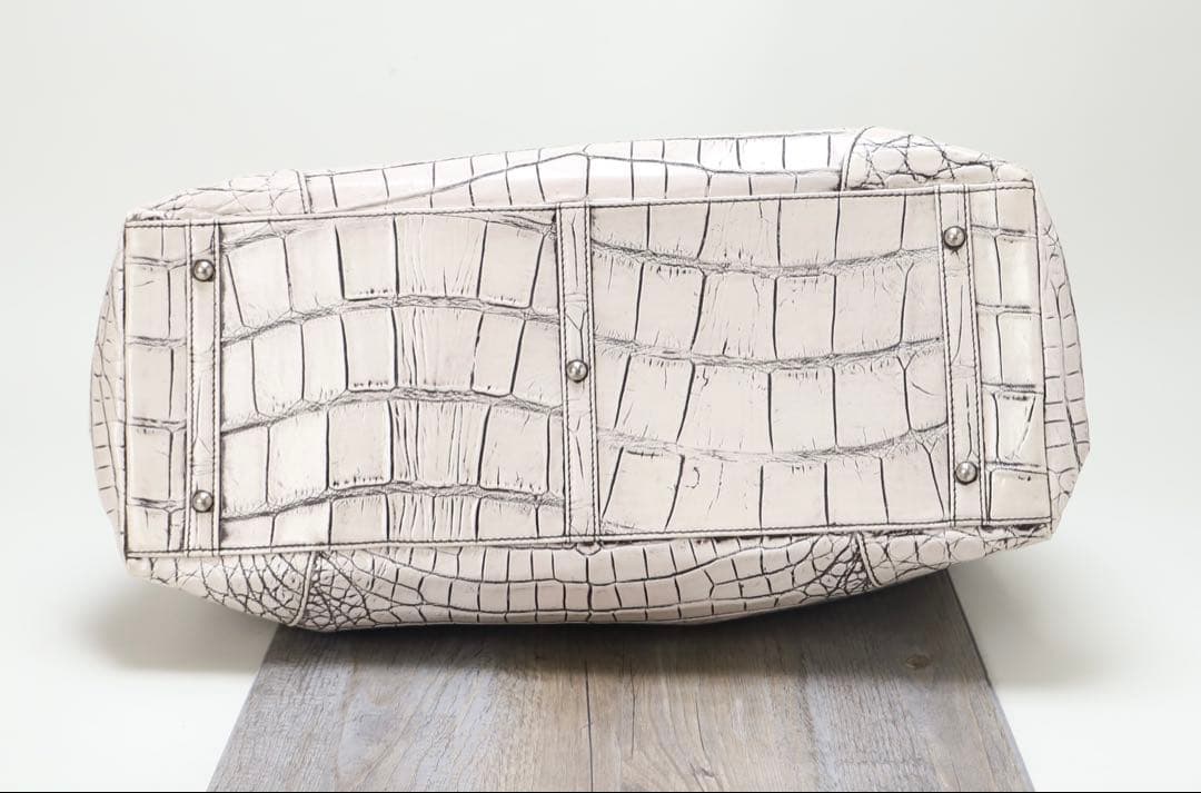 極美品JRA認定　クロコダイル目地染ボストン、トートバッグ、大きめバック