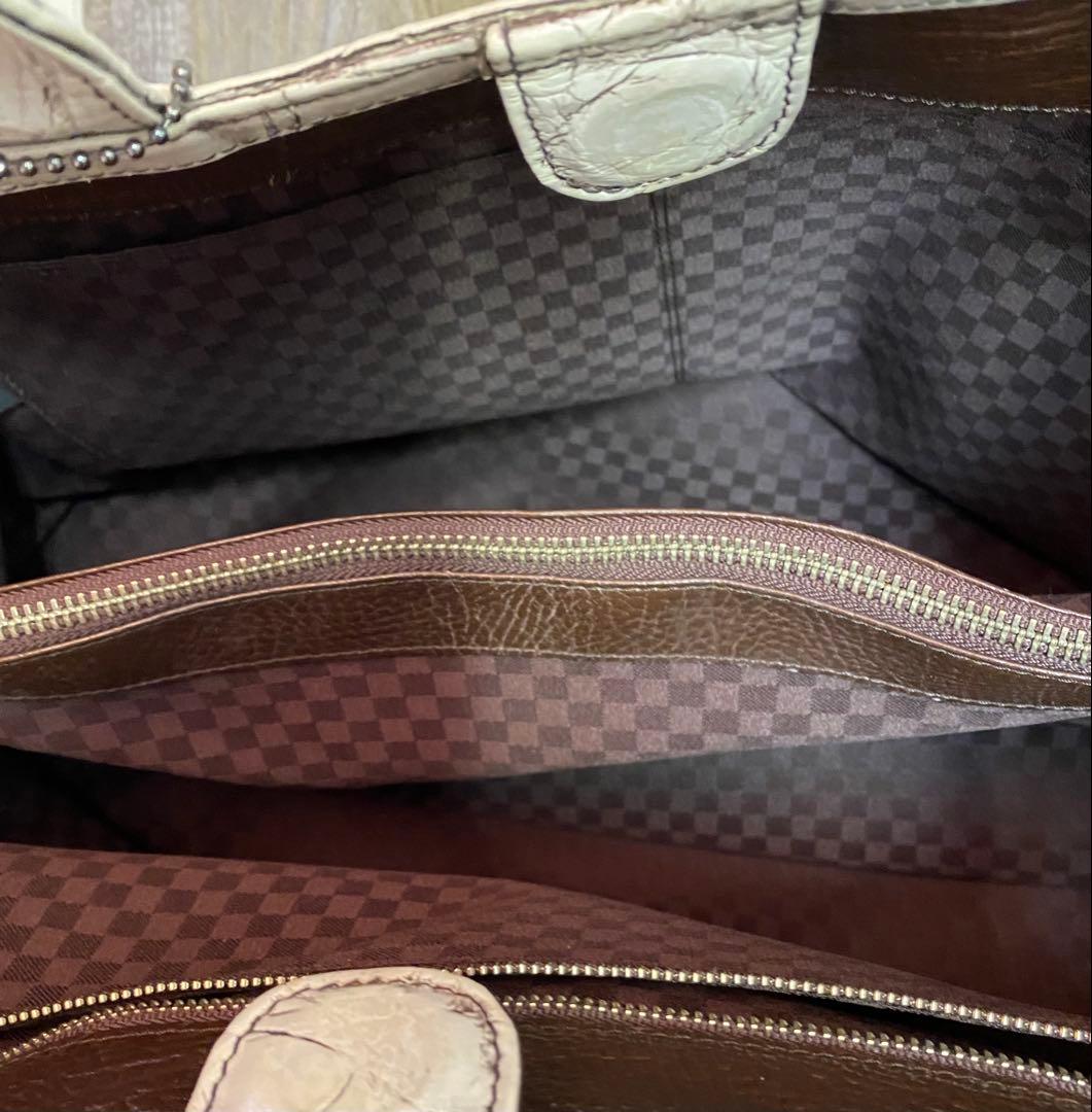 極美品JRA認定　クロコダイル目地染ボストン、トートバッグ、大きめバック