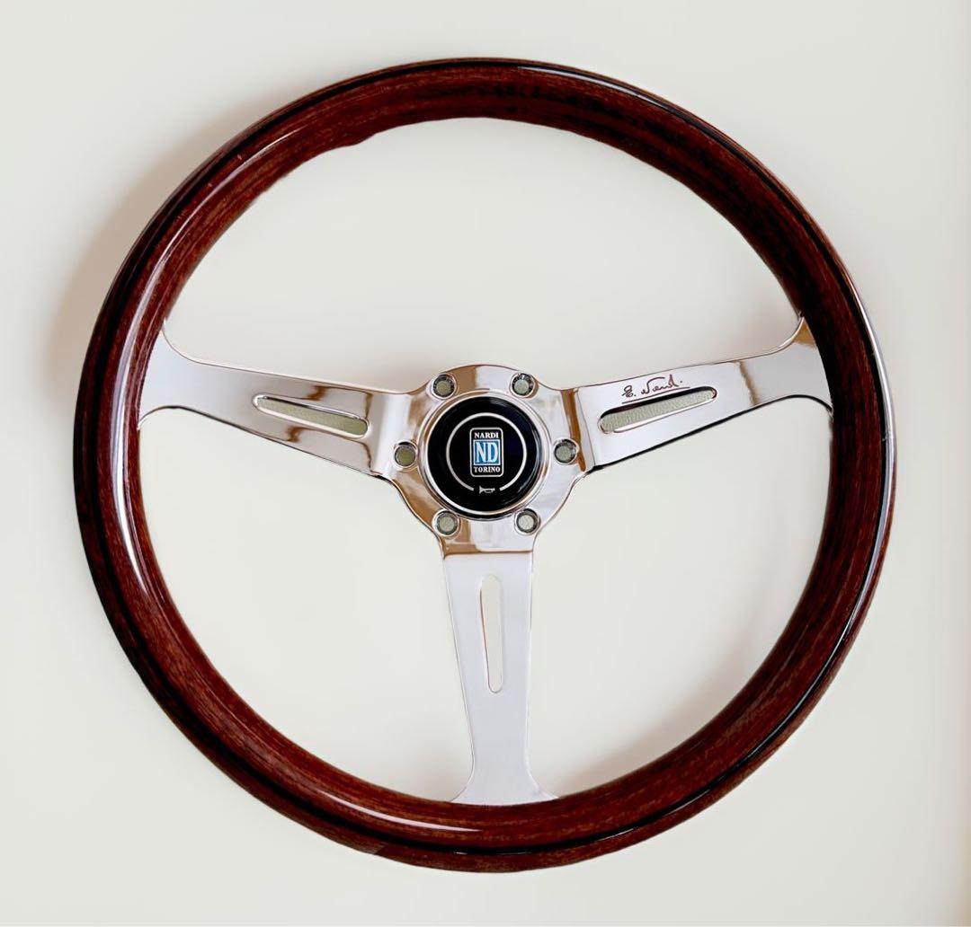 NARDIステアリング クラシック ウッド&ポリッシュスポーク14インチ 社外