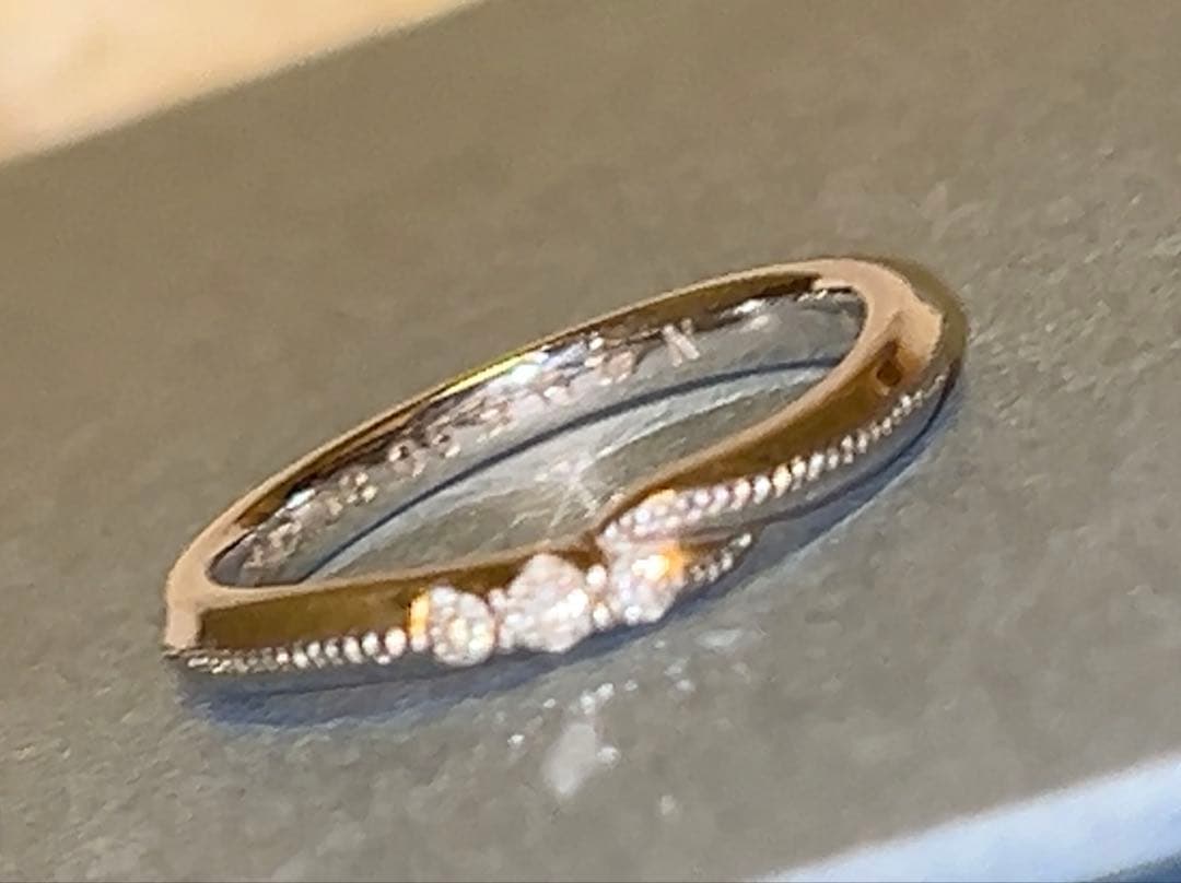 Pt900 ダイヤモンド リング 0.061ct ミル打ち ブライダルリング