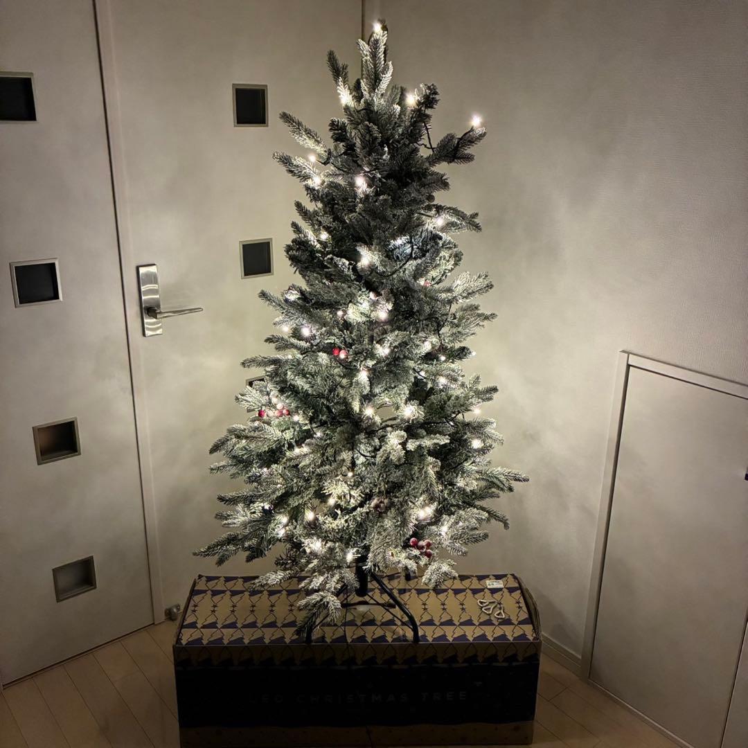 Francfranc クリスマスツリー　LED付き　スノー　120cm