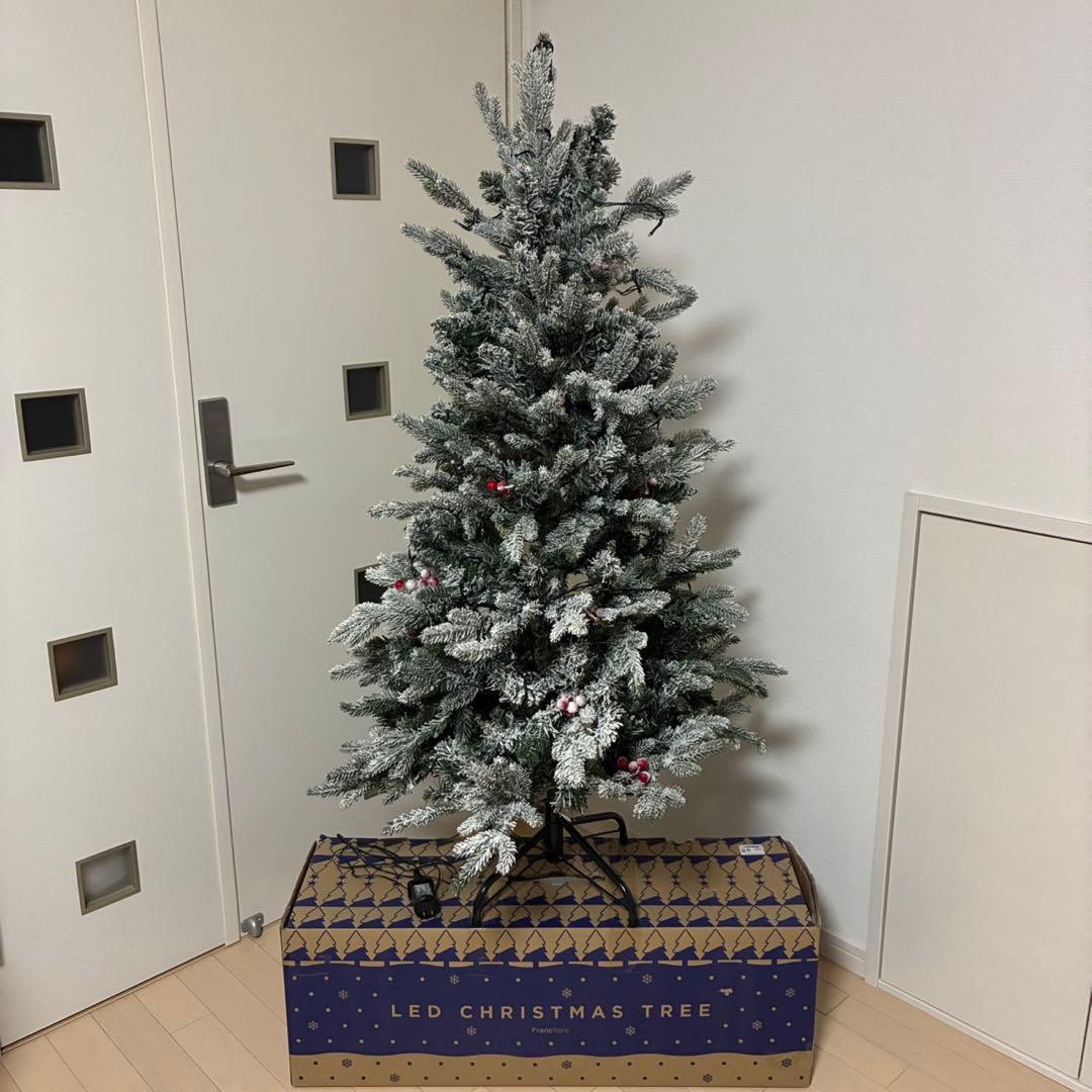 Francfranc クリスマスツリー　LED付き　スノー　120cm