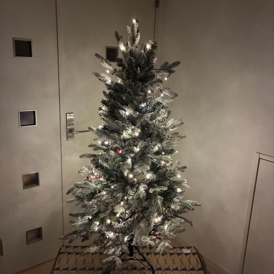 Francfranc クリスマスツリー　LED付き　スノー　120cm
