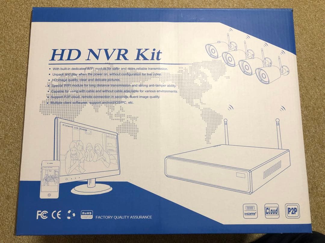 防犯カメラ 4台/レコーダーセット ALWSET-KG130 wifi