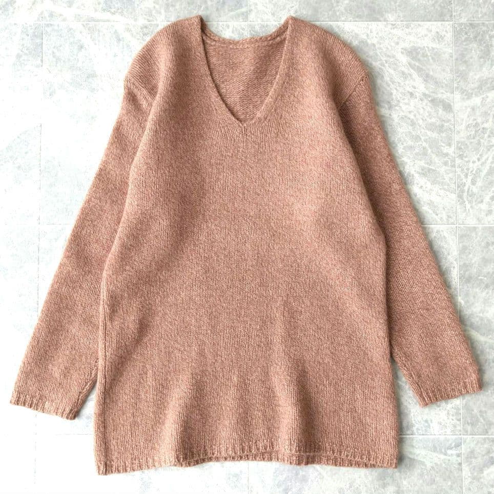 557 かか様 ヨーガンレール カシミヤ混 Vネック ニット ピンクブラウン