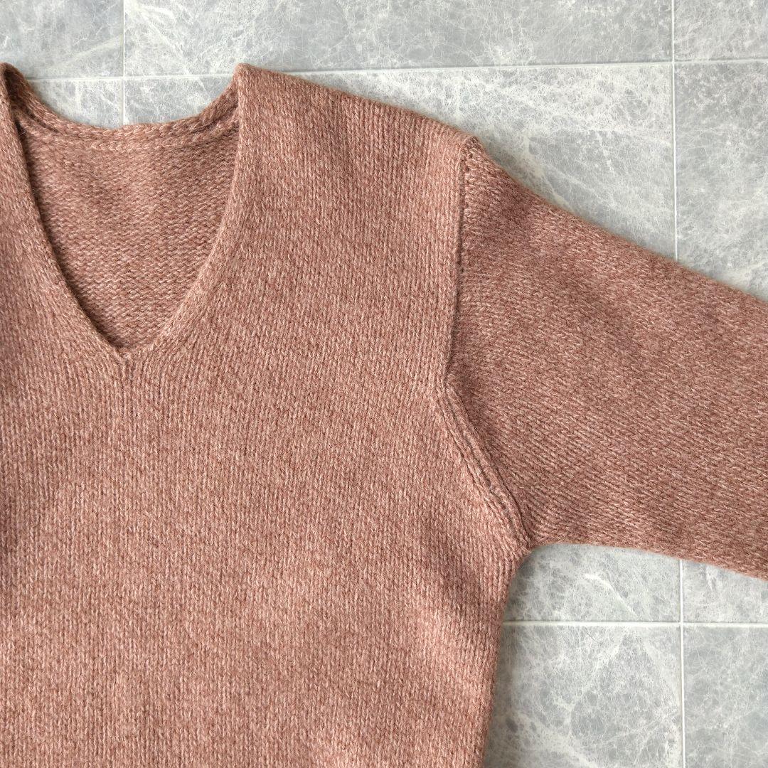 557 かか様 ヨーガンレール カシミヤ混 Vネック ニット ピンクブラウン