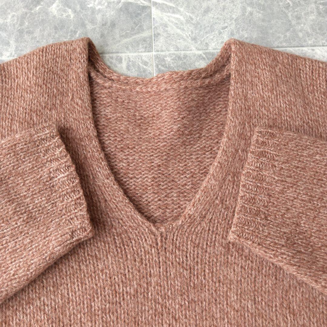 557 かか様 ヨーガンレール カシミヤ混 Vネック ニット ピンクブラウン