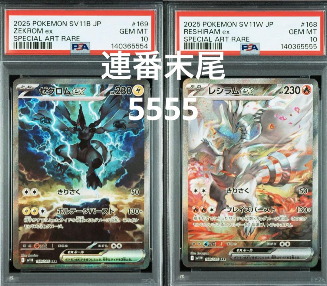 ゼクロムex レシラムex sar ポケモンカード　PSA10 2連番