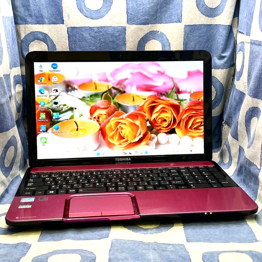 サクサク快適SSD☆i7☆ピンクノートパソコン♪カメラ付&ブルーレイ！Win11