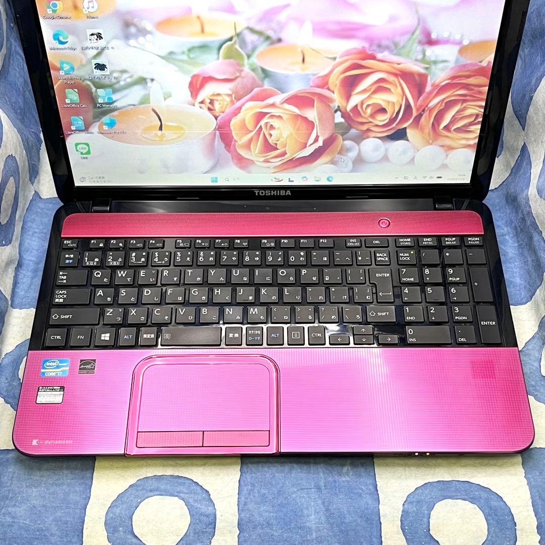 サクサク快適SSD☆i7☆ピンクノートパソコン♪カメラ付&ブルーレイ！Win11
