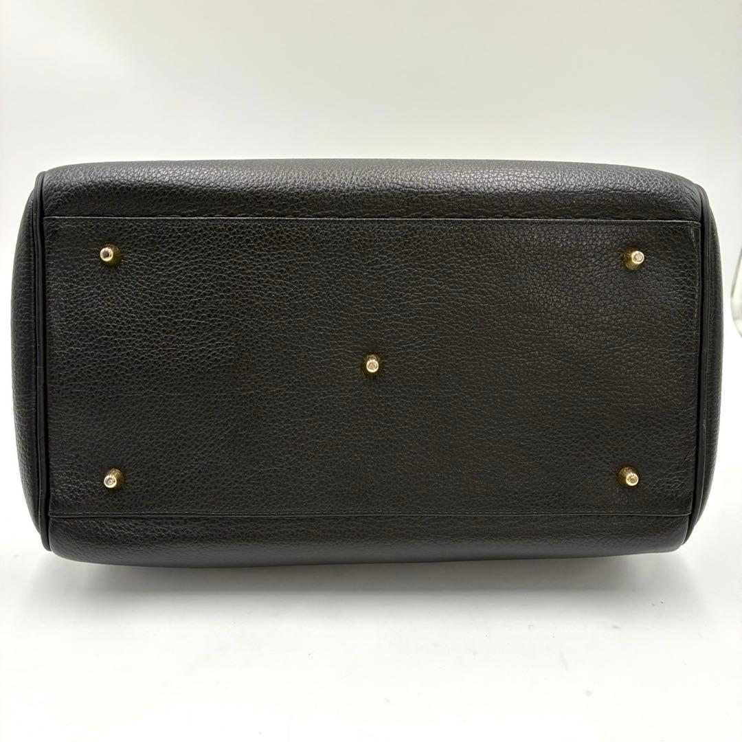 Burberrys バーバリー レザー ボストン ノバチェック柄 ブラック