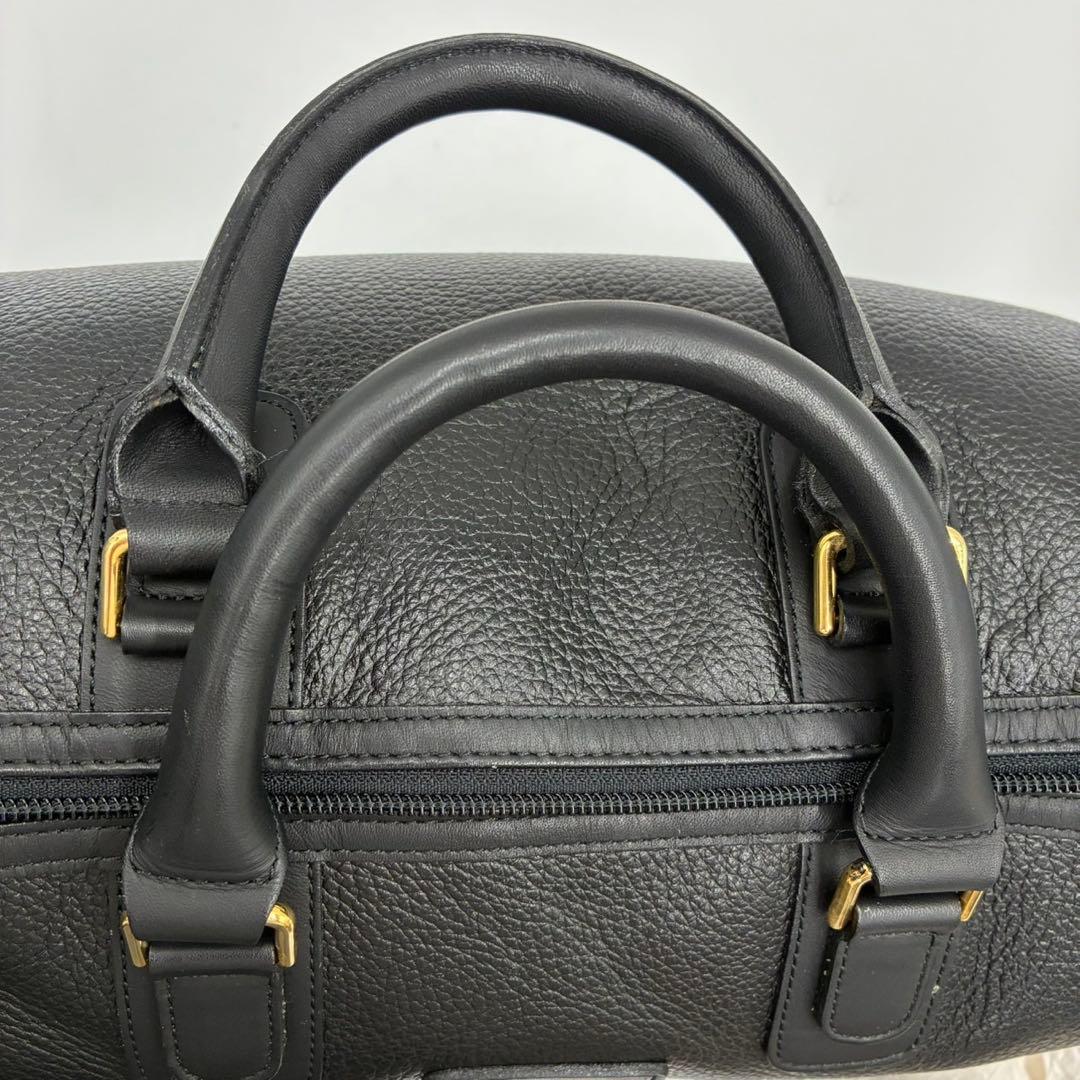 Burberrys バーバリー レザー ボストン ノバチェック柄 ブラック