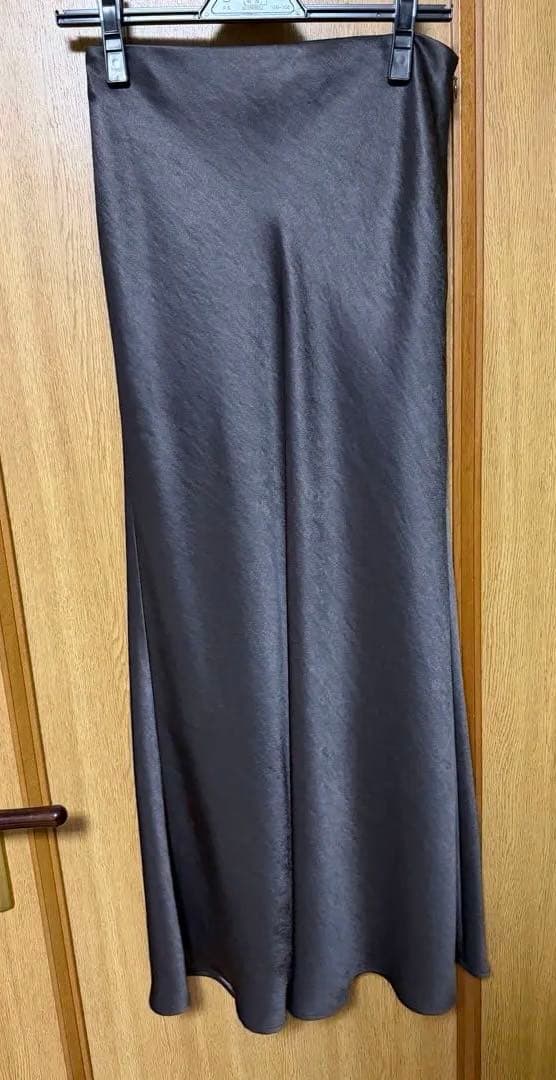 anuansサテンナロースカートMブラウン系その他