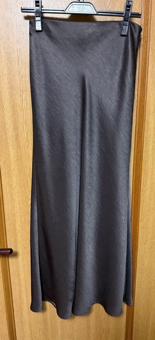 anuansサテンナロースカートMブラウン系その他