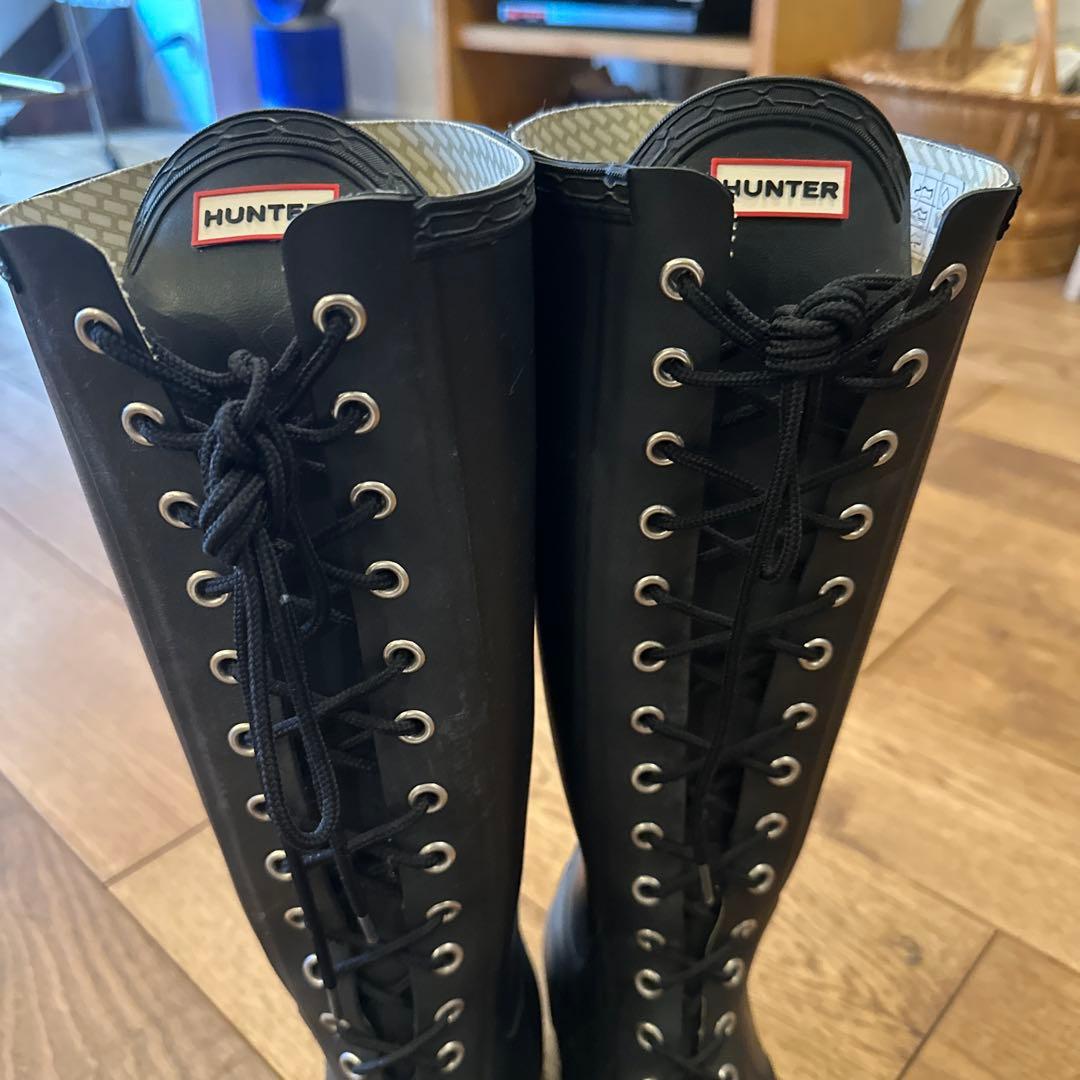 HUNTER ブラック ロングブーツ　UK6サイズ