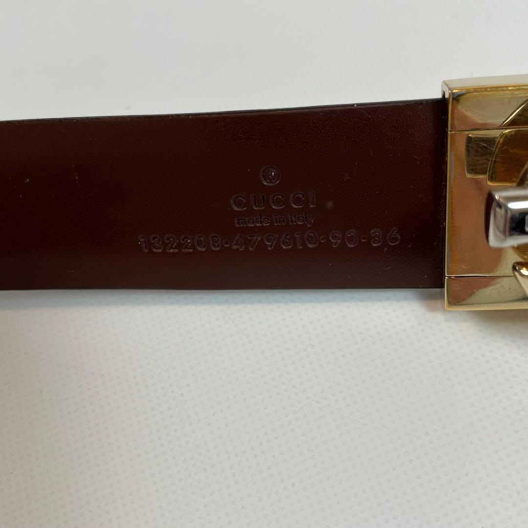 美品　GUCCI ベルト　リバーシブルレザー　Gバックル　ブラック　ブラウン