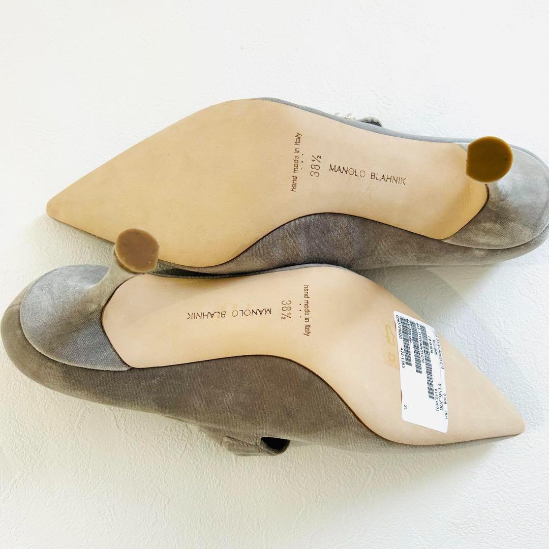 ゆ*ん様 定価15万円【未使用】マノロブラニク　25.5cm ビジュー　ストラッ