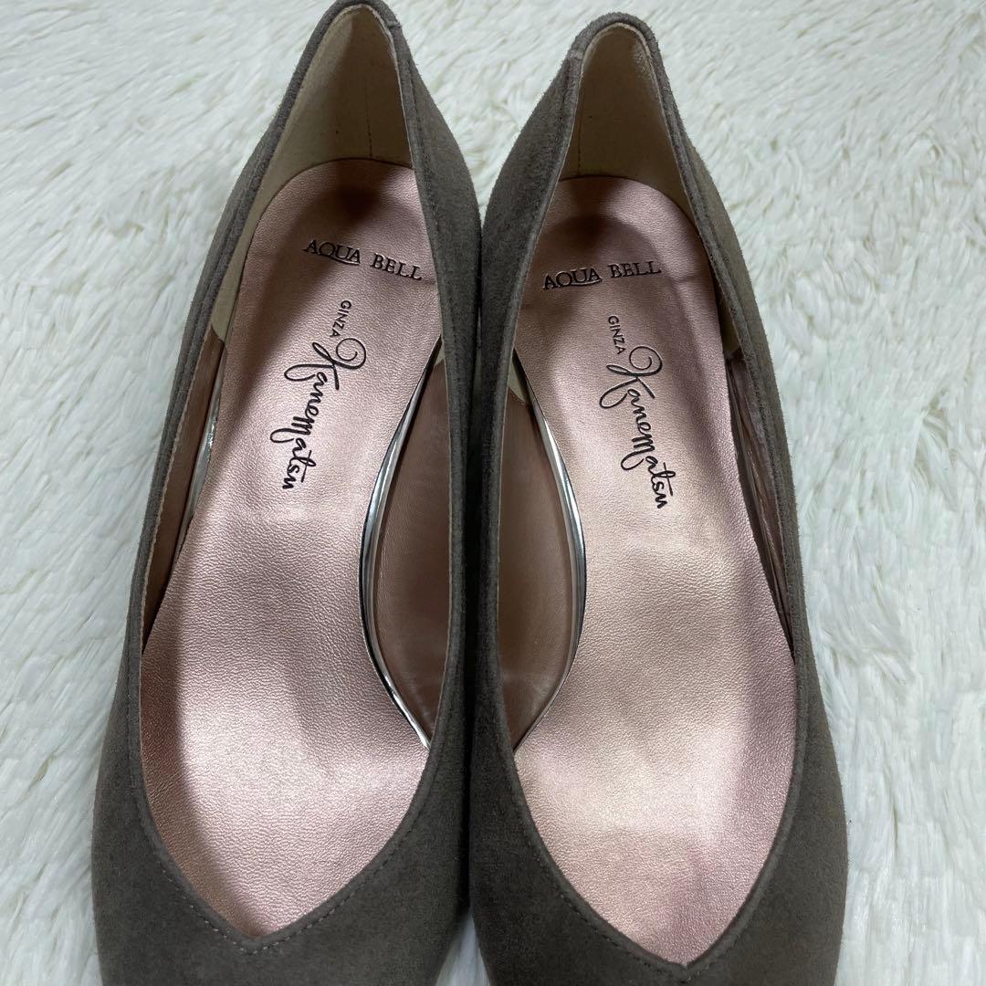 新品未使用品✨定価2.4万　銀座かねまつ　パンプス　スエード　グレー　23.5