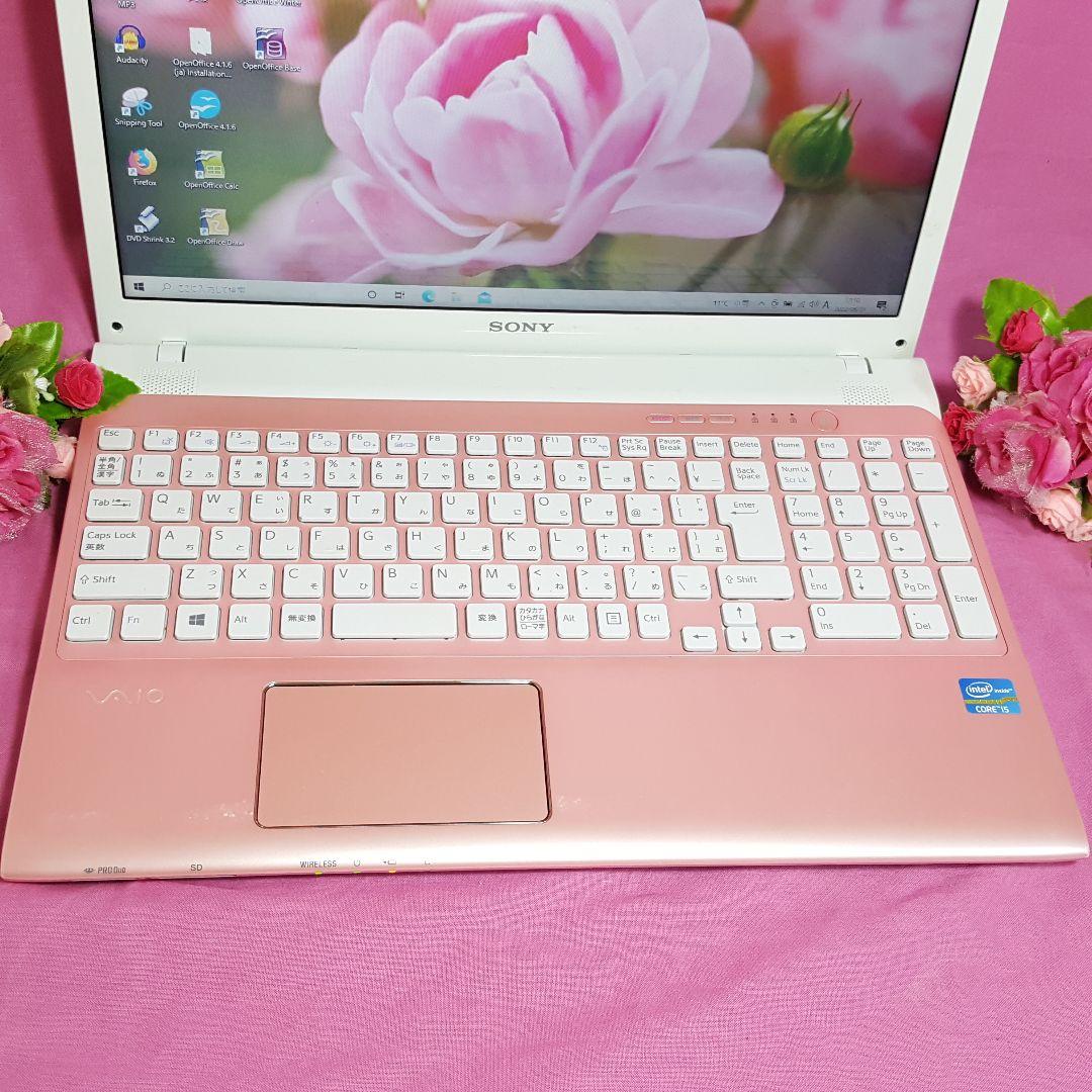 ピンク色★SONY★VAIO★CORE-I7★新品SSD512G★メモリ8G