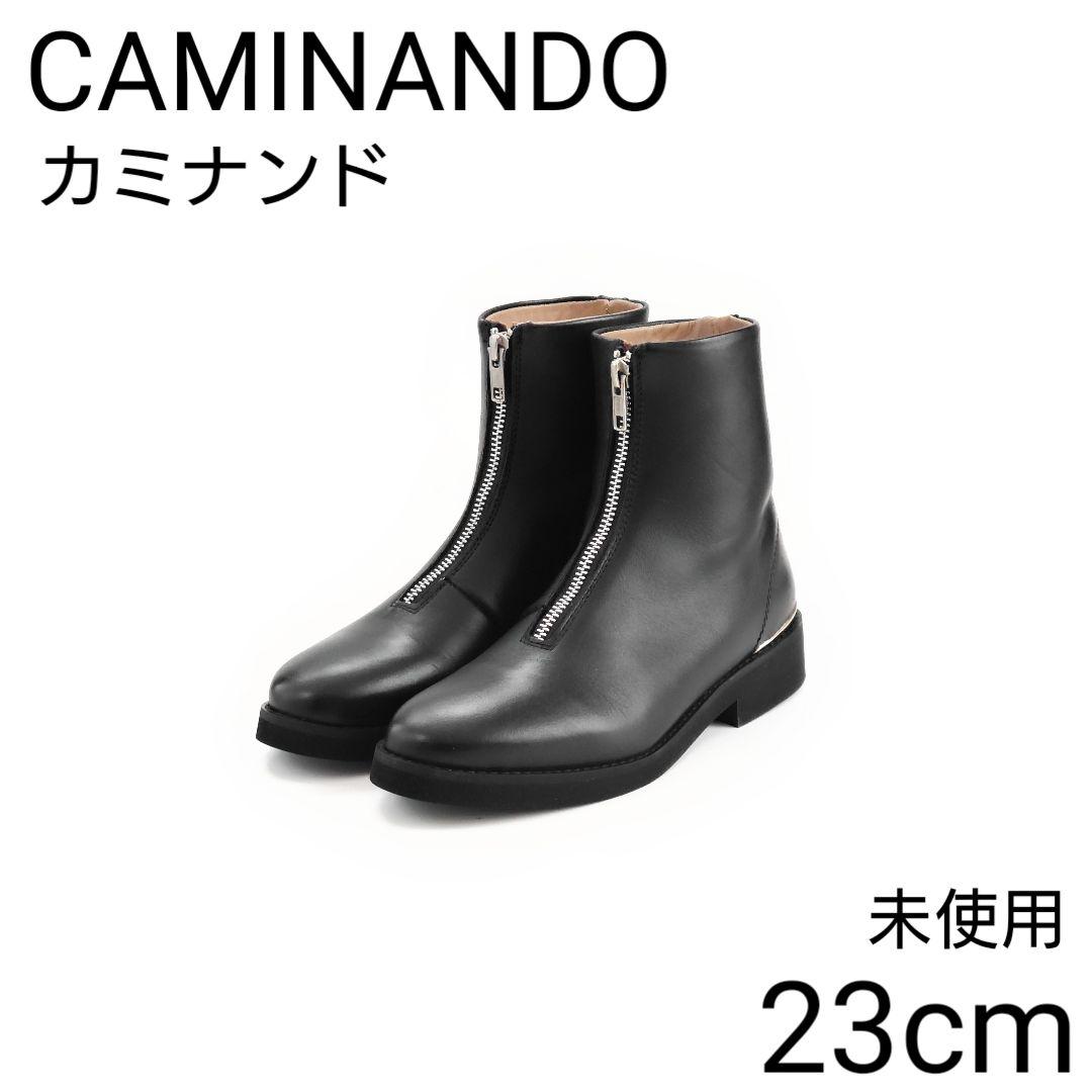 未使用 カミナンド フロントジップ レザー ブーツ ドレステリア ダイアナ