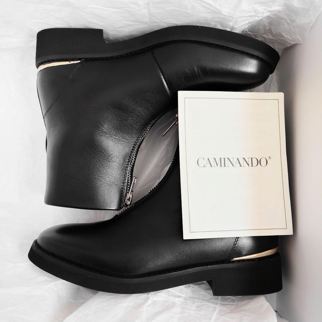 未使用 カミナンド フロントジップ レザー ブーツ ドレステリア ダイアナ