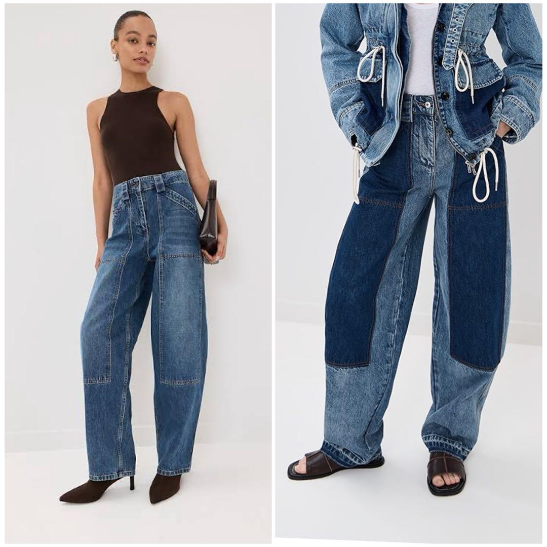 9万 新品 CO デニム　ハイウエスト パッチ バルーン デニム パンツ 25