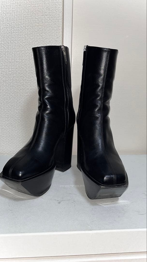 Peter doピータードゥ プラットフォームアンクルブーツ 38 ヒールブーツ