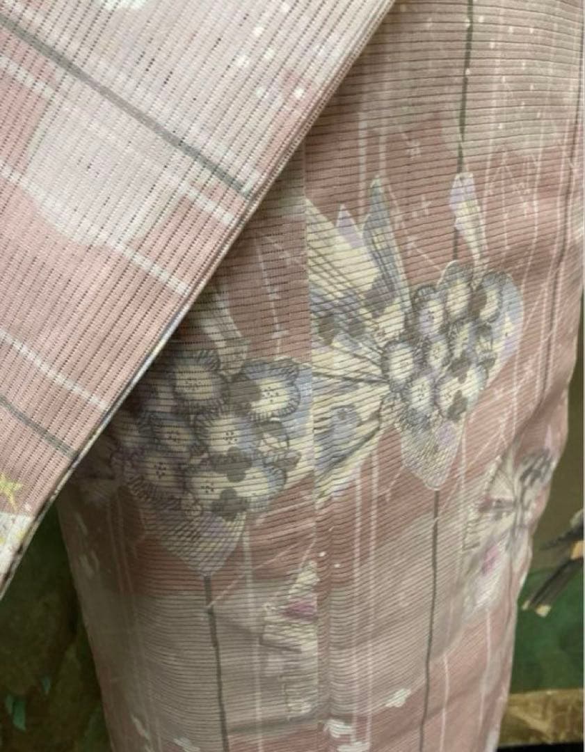 ブランド金子みすゞ 上品な大人の金魚柄綿絽単衣お着物　浴衣 絞り帯プレゼント付き