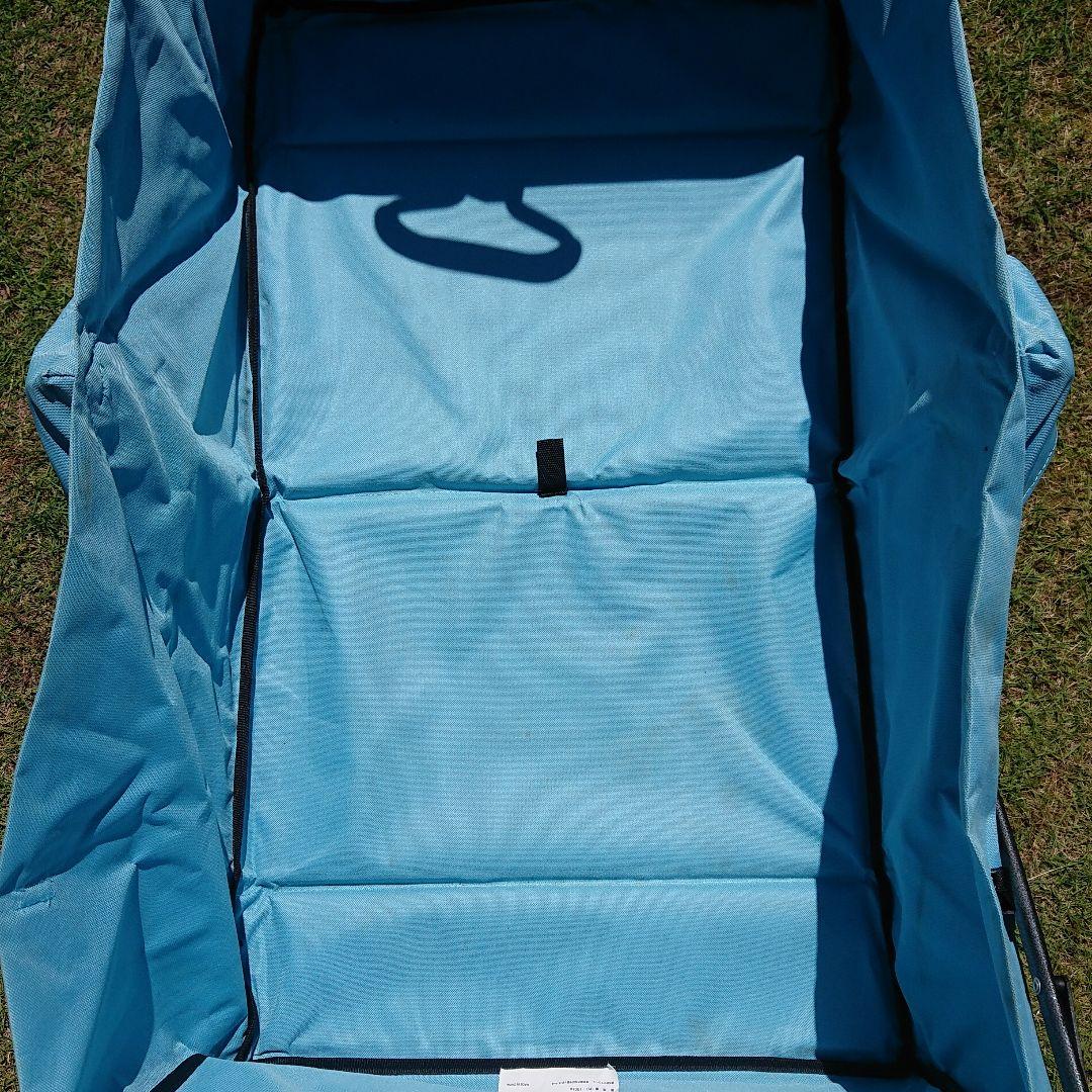 大型折りたたみキャリーカート 水色 オプション アルミロールテーブル付き