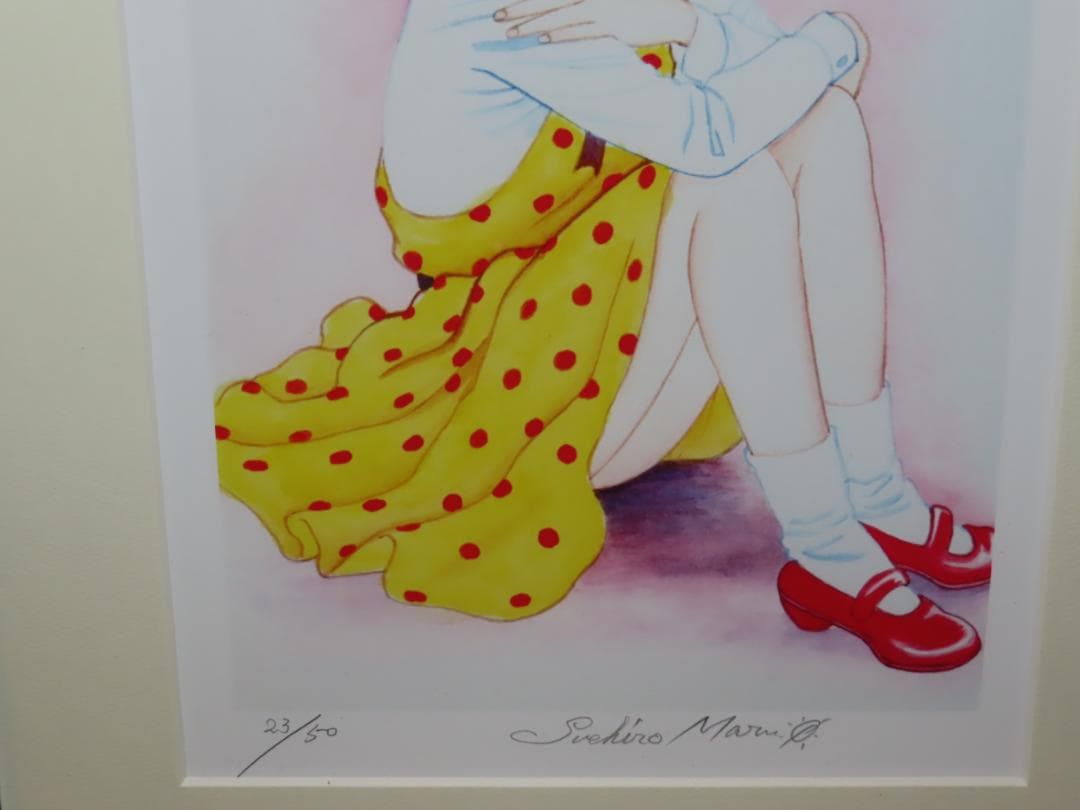 丸尾末広　複製原画　少女椿　みどりちゃん 直筆サイン、エディションナンバー入り