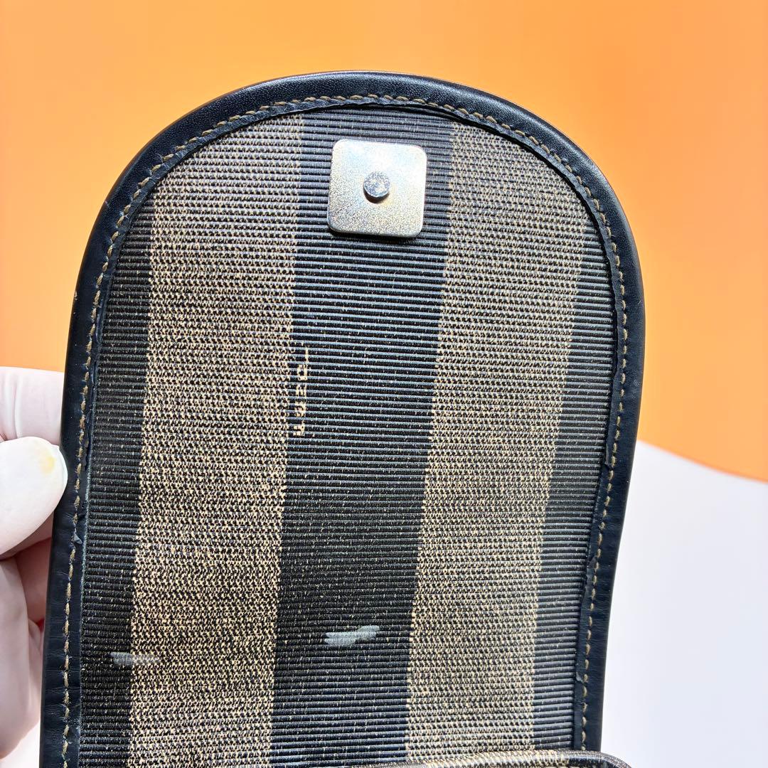 【希少】FENDI リュック ペカン柄 バックパック 巾着 レザー PVC 黒