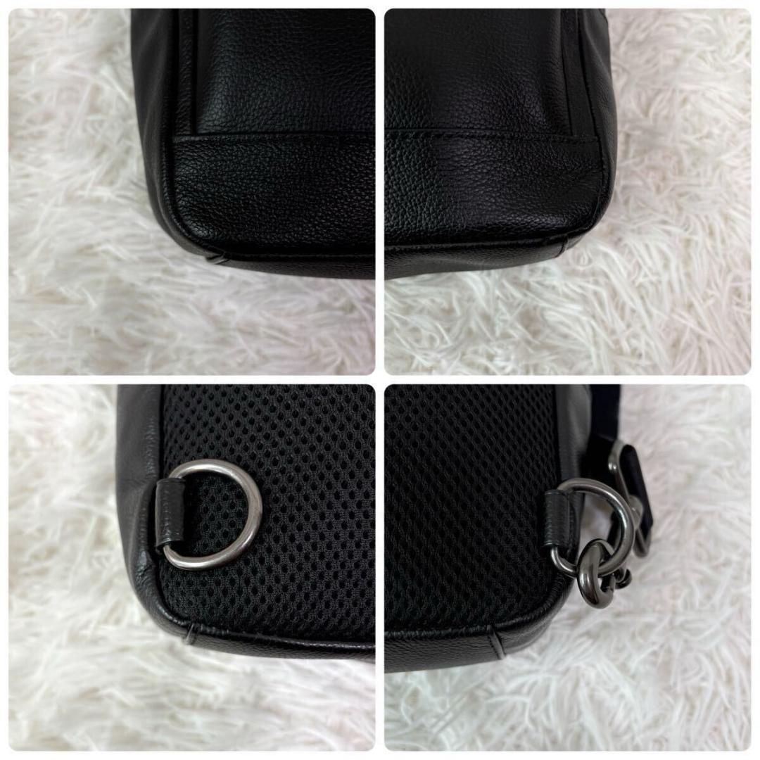 未使用級✨コーチ COACH ボディバッグ ショルダーバッグ スリング レザー黒