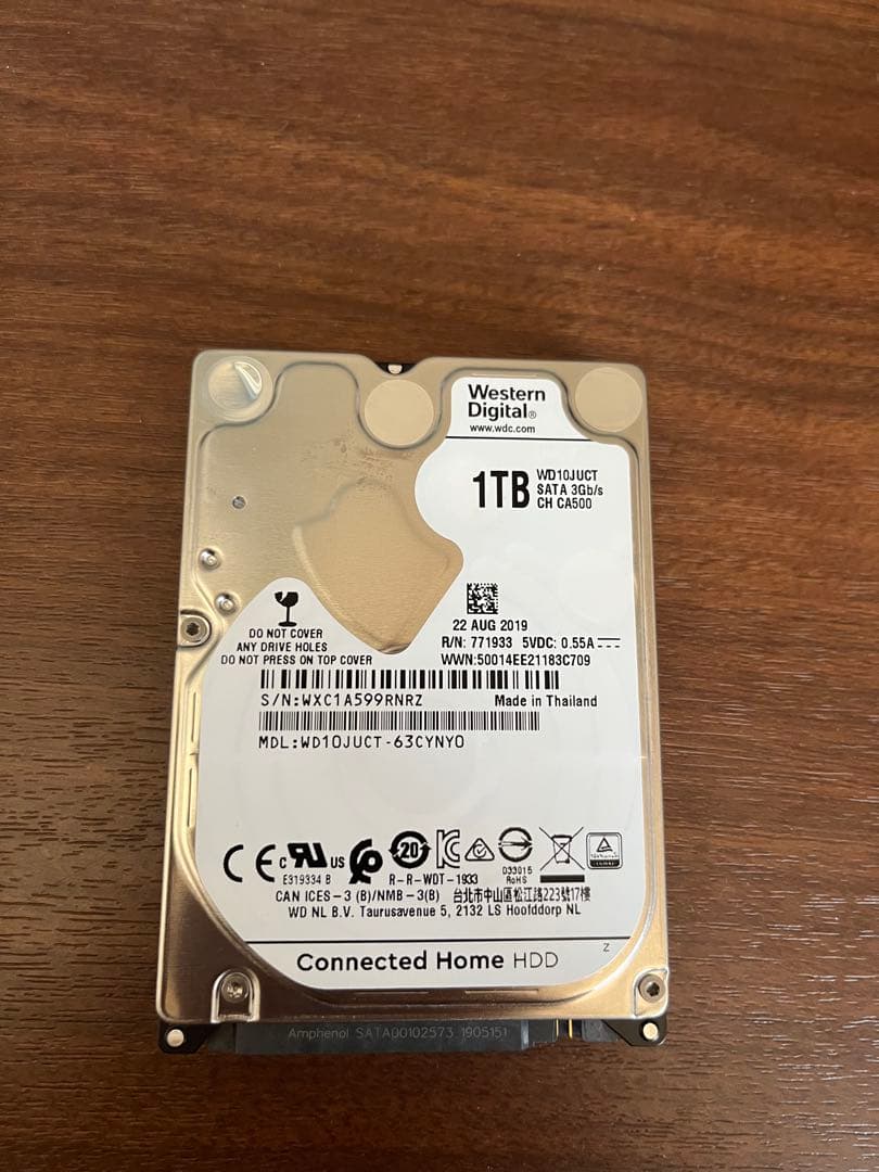 内蔵型ハードディスクドライブ Western Digital 1TB HDD WD10JUCT