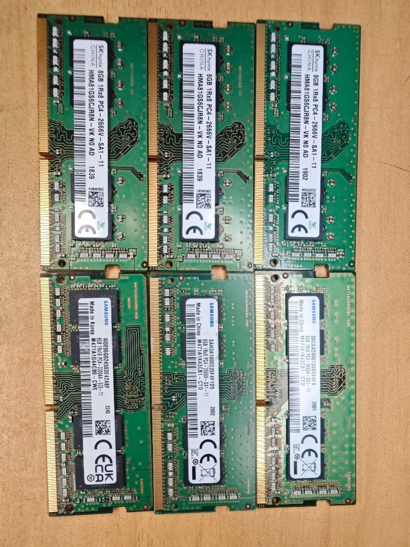 ド*ん様 8GB DDR4 メモリ6枚セット