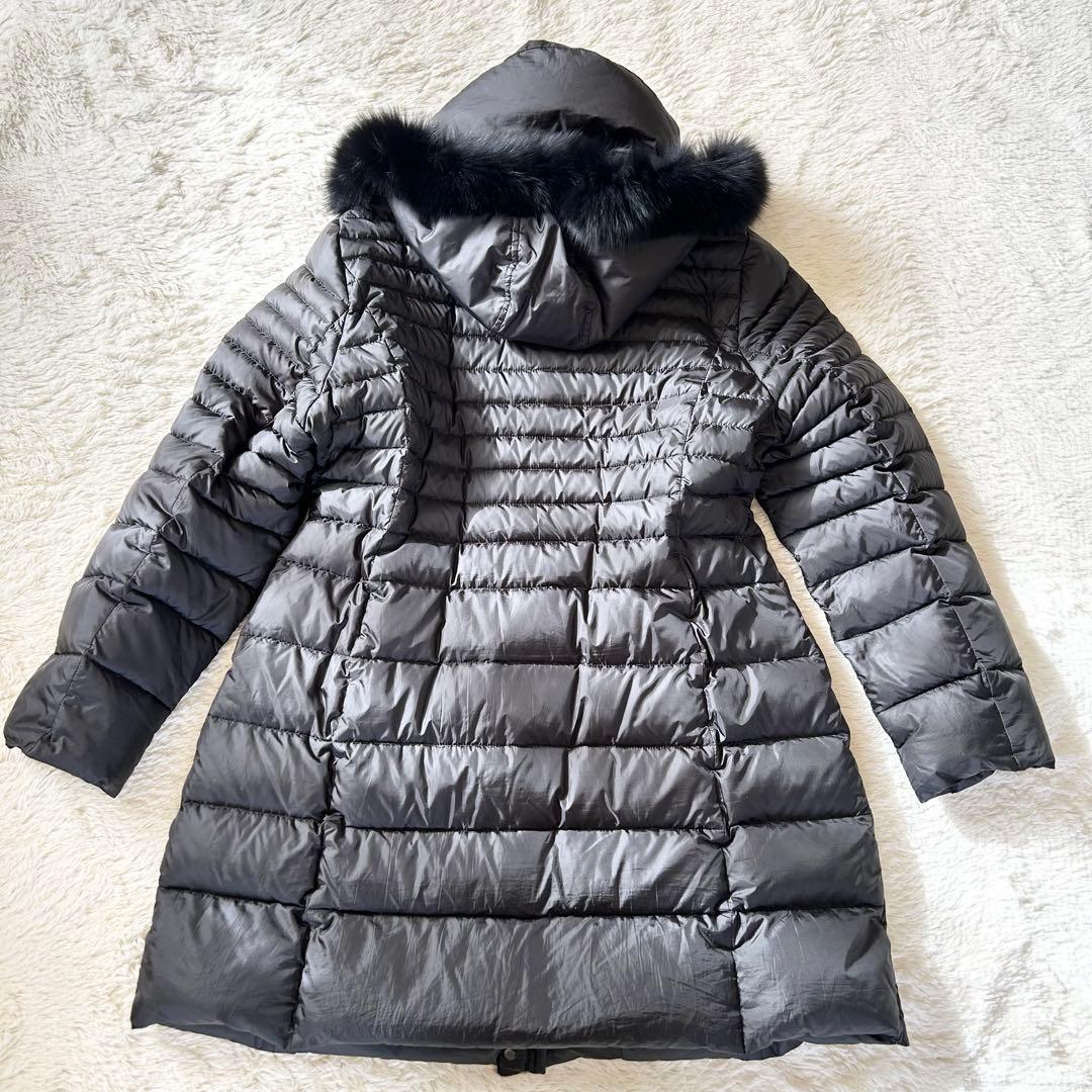 BALMAIN ダウンコート ブルーフォックスファー ダウン95% ブラック