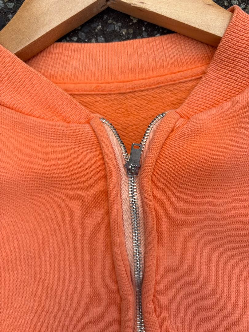 50s 60s ヴィンテージ 半袖スウェットフェード 片爪ジップ 希少 オレンジ