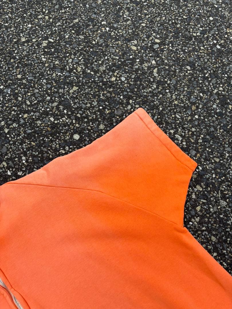 50s 60s ヴィンテージ 半袖スウェットフェード 片爪ジップ 希少 オレンジ