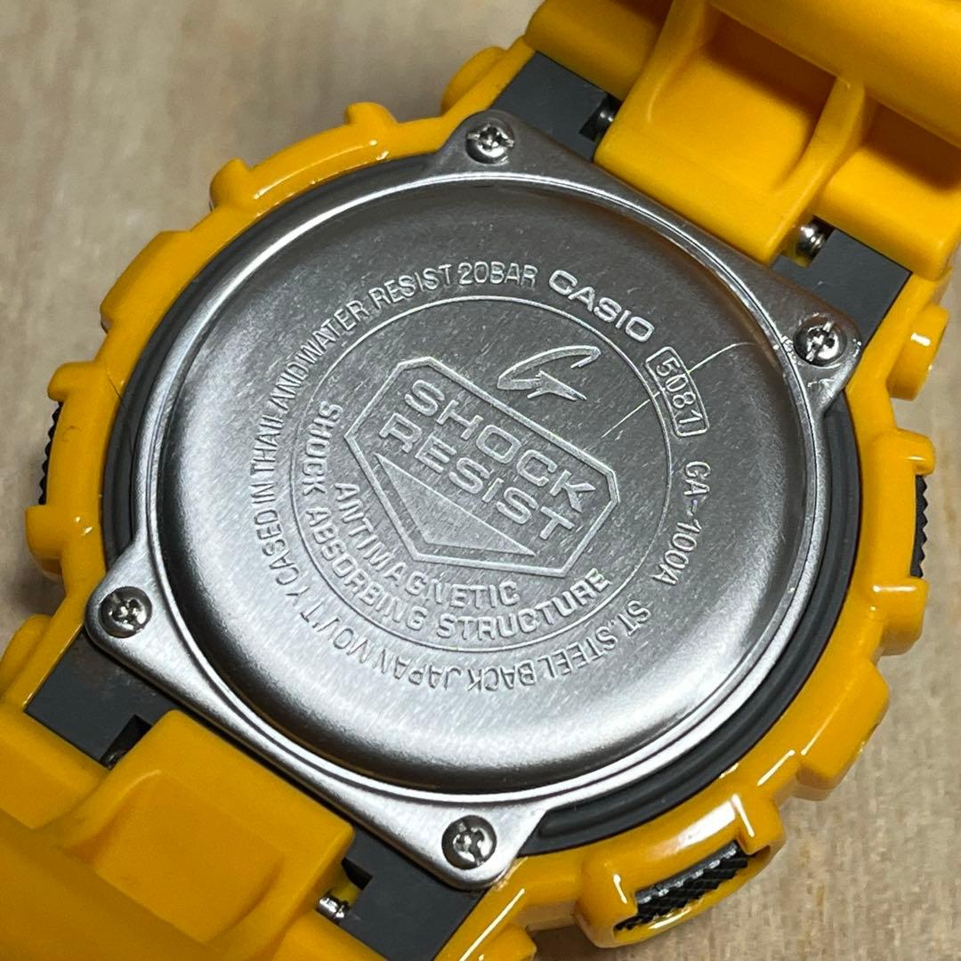 【人気モデル！売れ筋イエロー★完動美品】G-SHOCK GA-100A アナデジ