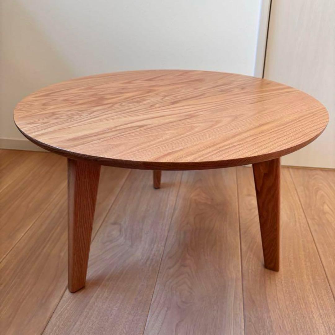 ちゃぶ台　円形木製テーブル