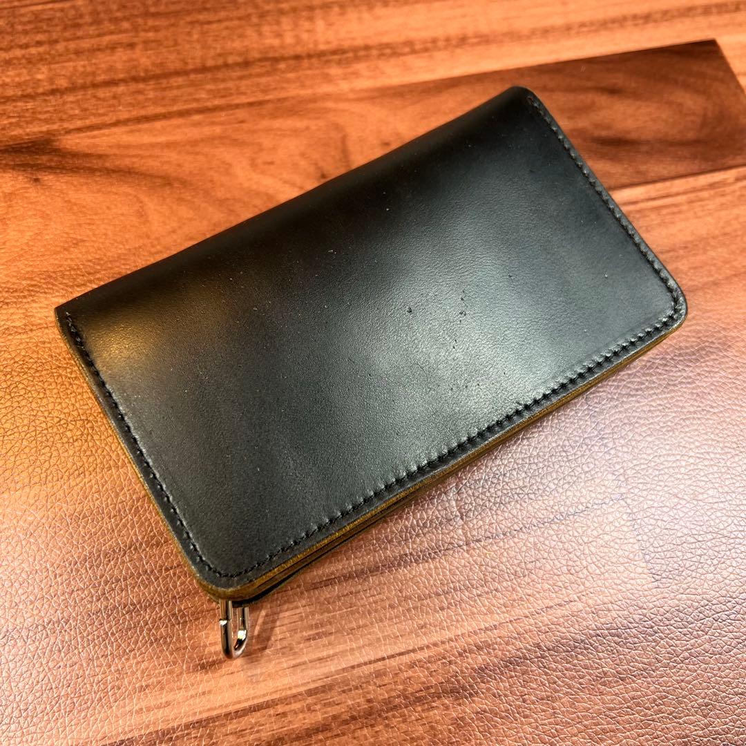 【トラッカーウォレットミドル】 3層 ホースバット 茶芯　シルバー