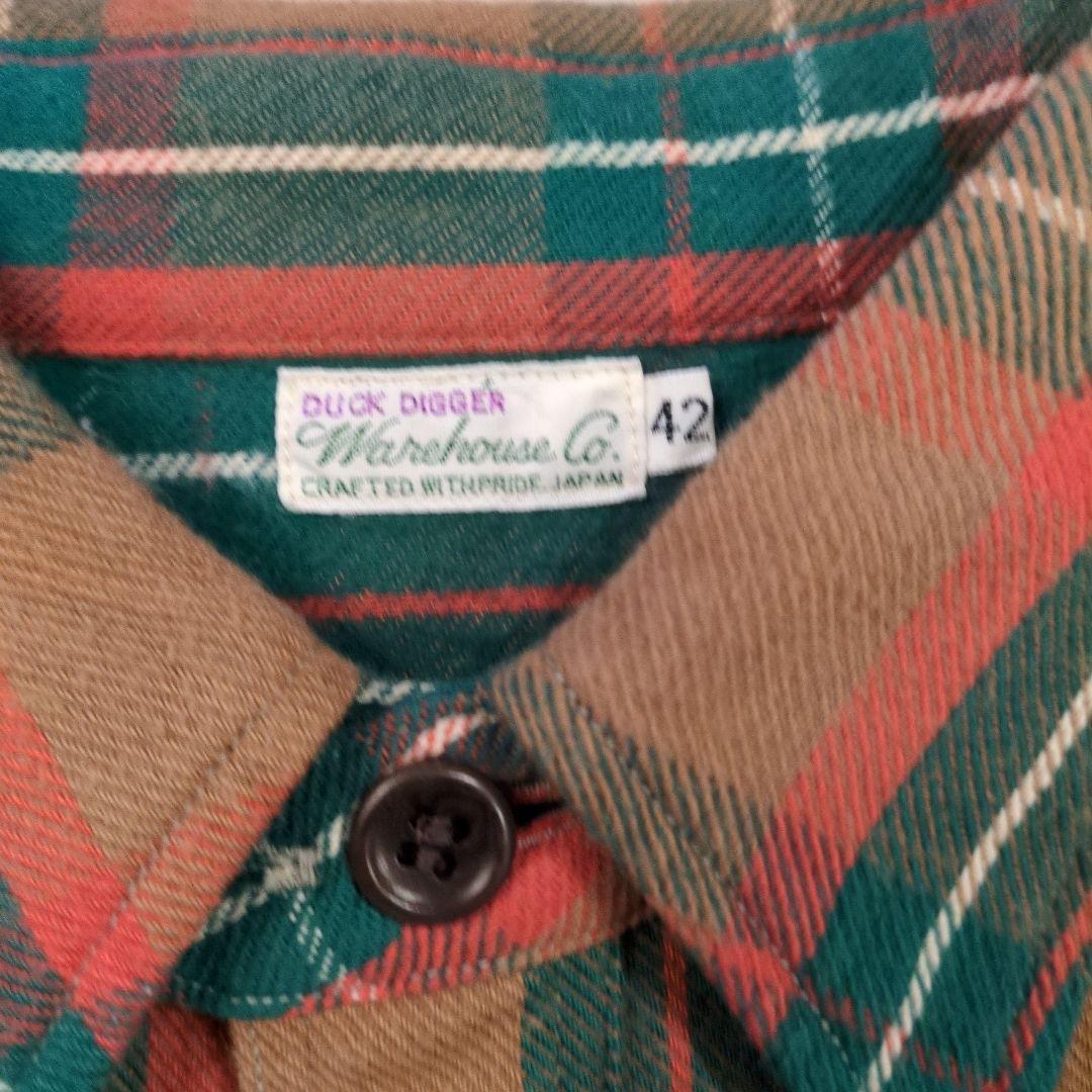warehouse/DUCK DIGGER チェック柄ネルシャツ 42