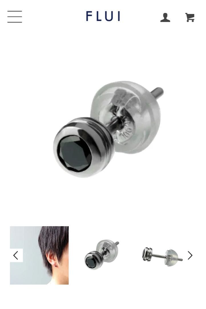 FLUI ブラックダイヤモンド ピアス(片耳用) プラチナ