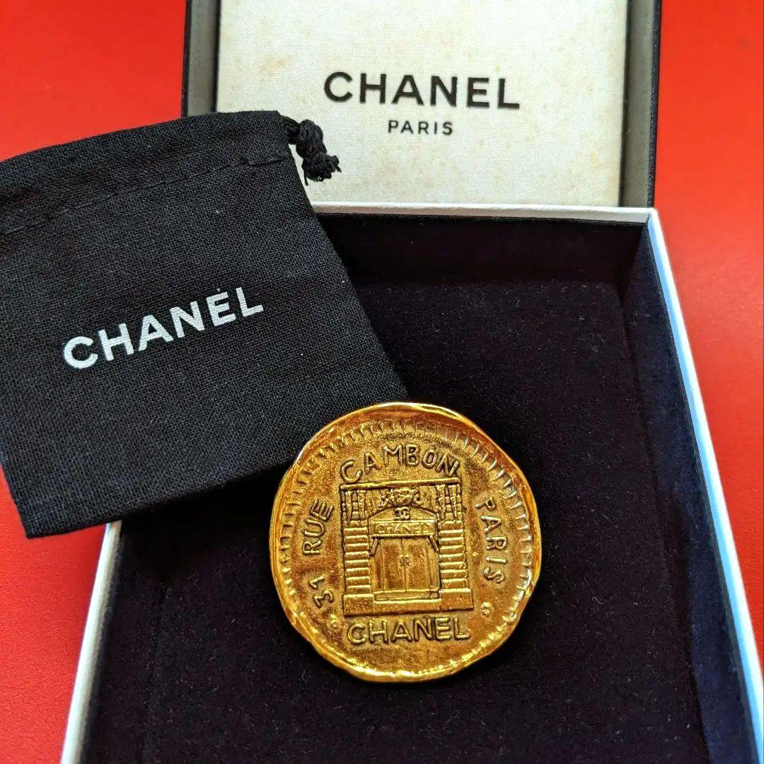 【箱・袋付き】美品　CHANEL　シャネル　ゴールドブローチ　アクセサリー