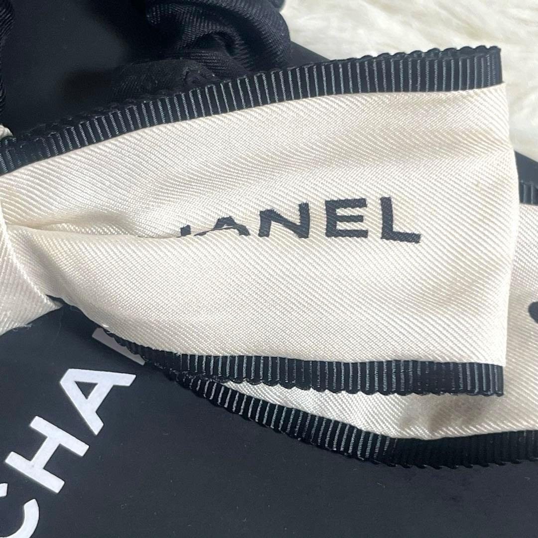 希少　CHANEL シャネル　ヘアゴム　シュシュ　リボン　ココマーク　エクリュ