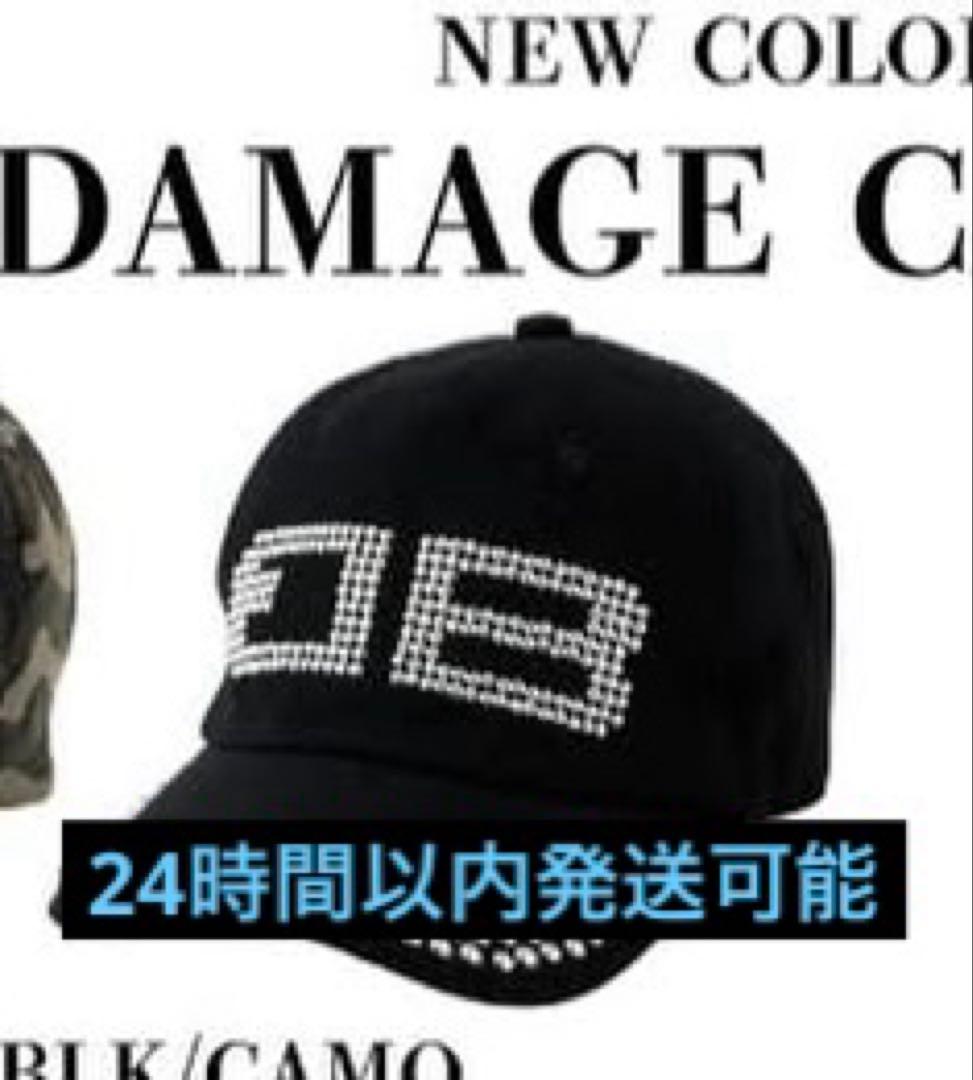 BD STUDS DAMAGE CAP BLACK BEEDEN 黒